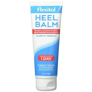 Flexitol Heel Balm 4 Oz Tube (Pack of 2), Rich Moisturizing & Exfoliating Foot Cream. Fast Relief of Rough, Dry & Cracked Skin on Heels/Feet. For Daily Use and Pedicures. Diabetic Safe and Effective