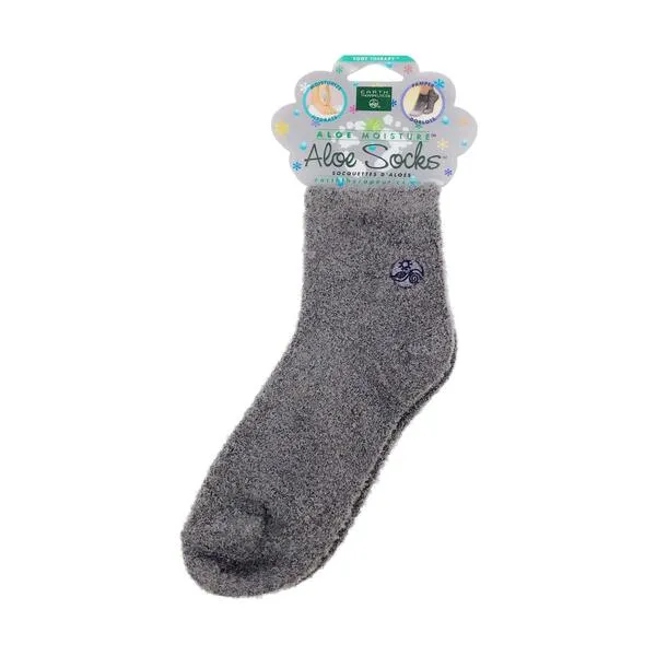 Earth Therapeutics Aloe Vera Socks – Infused with natural aloe vera & Vitamin E – Helps Dry Feet, Cracked Heels, Calluses, Rough Skin, Dead Skin - Grey