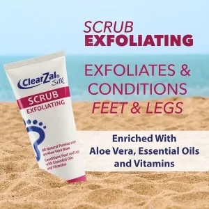 ClearZal Scrub 3.4oz, Foot and Skin Exfoliating Scrub, All Natural Pumice With An Aloe Vera Base, Repairs Cracked Heels, Loosens Calluses and Dry Skin