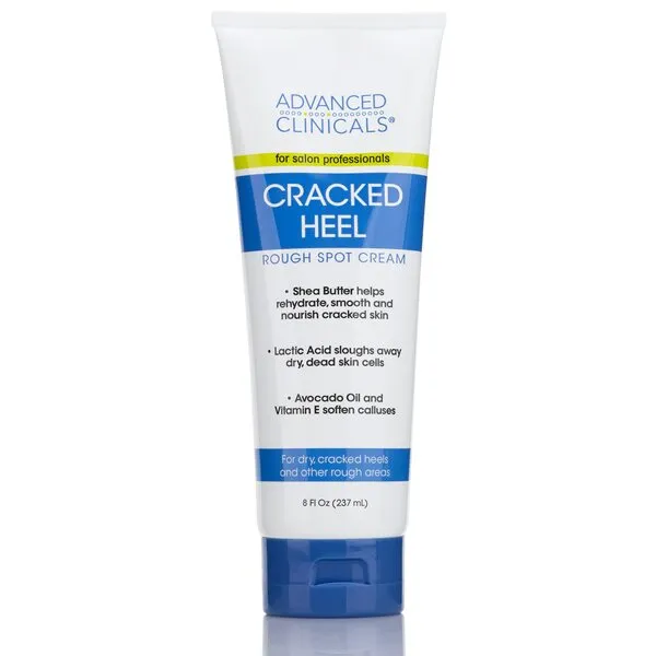 Advanced Clinicals Cracked Heel Foot Cream Skin Care Moisturizer Lotion For Feet W/Shea Butter | Helps Heal Cracked Skin, Rough Spots, Calluses, & Dry Skin | Foot Lotion | Hand Lotion| Large 8 Fl Oz