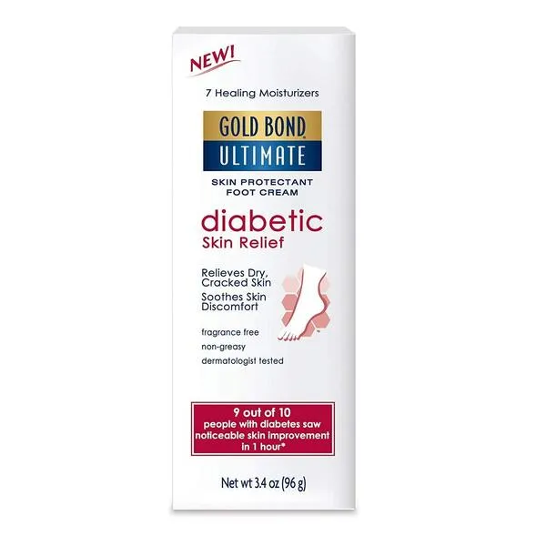 GOLD BOND ULTIMATE Diabetics’ Dry Skin Relief Foot Cream, 3.4 Oz (Pack of 2)