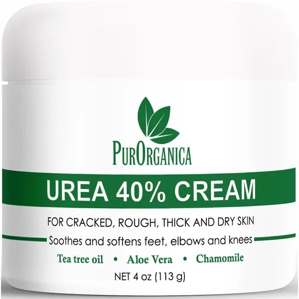 PurOrganica Urea 40% Foot Cream - Corn, Callus and Dead Skin Remover - Moisturizer & Rehydrater - For Thick, Cracked, Rough, Dead & Dry Skin - For Feet, Elbows and Hands - Made in USA