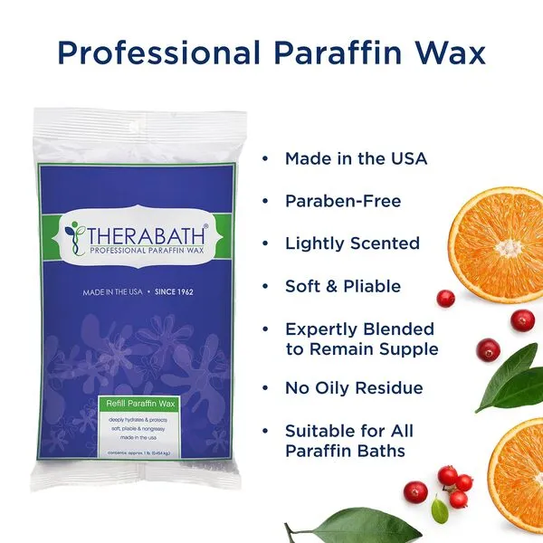 Therabath Paraffin Wax Refill - Use To Relieve Arthritis Pain and Stiff Muscles - Deeply Hydrates and Protects - 24 1-lb Bags Cranberry Zest - Made in USA