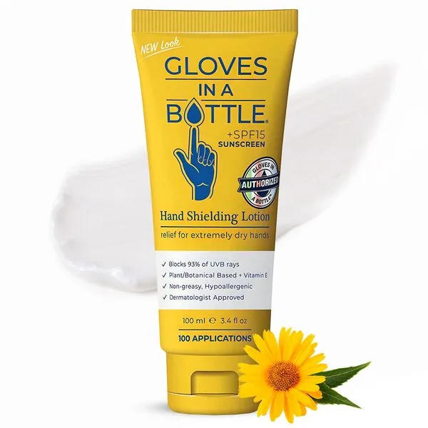 Gloves In A Bottle – Shielding Lotion for Dry Skin, Hand Lotion Travel Size, Protects & Restores Dry Cracked Skin (Tube, SPF)