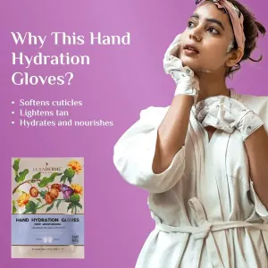 Luxaderme Moisturizing Gloves for Dry Hands - 15ml Safflower & Shea Butter Hydrating Hand Mask - Rejuvenate Dull & Cracked Skin - Skincare Gift Set (Pack of 10)