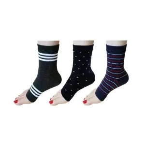 Toeless Pedicure Socks, 3 Pairs