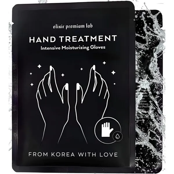 Elixir Family Collagen Repair Hand Mask Gloves - 1 Pair of Korean Hand Moisturizer Gloves - Ultimate Hand Masks for Dry Cracked Hands with Shea Butter & Vitamins A, E - Intense Hydration Hand Masks Moisturizing Gloves