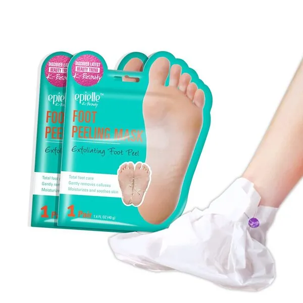 Epielle-Foot Peel Mask - 2 Pack - For Cracked Heels, Dead Skin & Calluses - Make Your Feet Baby Soft & Get a Smooth Skin, Removes & Repairs Rough Heels, Dry Toe Skin - Exfoliating Peeling Treatment