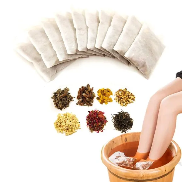 Lymphatic Drainage Ginger Foot Soak , Leg Slimming Foot Bath, Wormwood Foot Bath, Chinese Herbs Foot Bath Relieve Calf Muscles- Foot Reflexology Spa Relax Massage，10 pcs/pack(300g)