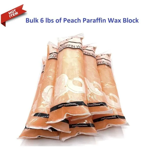 Paraffin Wax Refills by Creation: Bulk 6 lbs of Peach Paraffin Wax Block, Use in Paraffin Wax Machine for hand and feet, Paraffin Wax Bath, Relieve Arthritis Pain Stiff Muscles Deeply Hydrates Skin