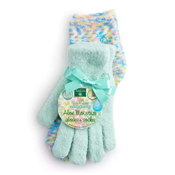 Earth Therapeutics Aloe Moisture Gloves & Socks Set - Confetti/Celedon