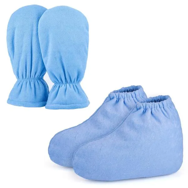 Paraffin Wax Mitts for Hand and Feet, Segbeauty Thick Paraffin Bath Mitts and Booties with Double Terry Clothes, Snug Elastic Opening Paraffin Wax Glove and Bootie for Thermal treat-ment, Wax Machine