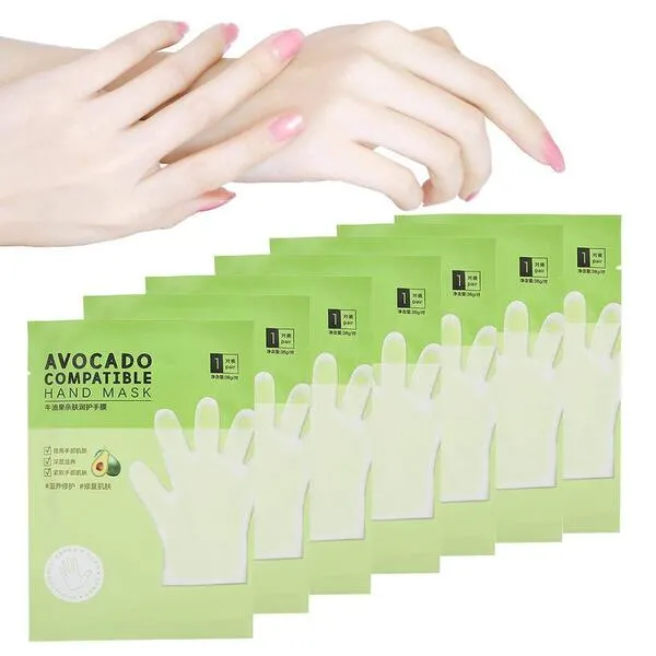 Hand Peel Mask, 7Pcs Avocado Skin‑Friendly Moisturizing Hand Care For Dry Hands Repair Hand Masks For Dry Hands For Moisturizing Gloves Rough Skin For Men Women