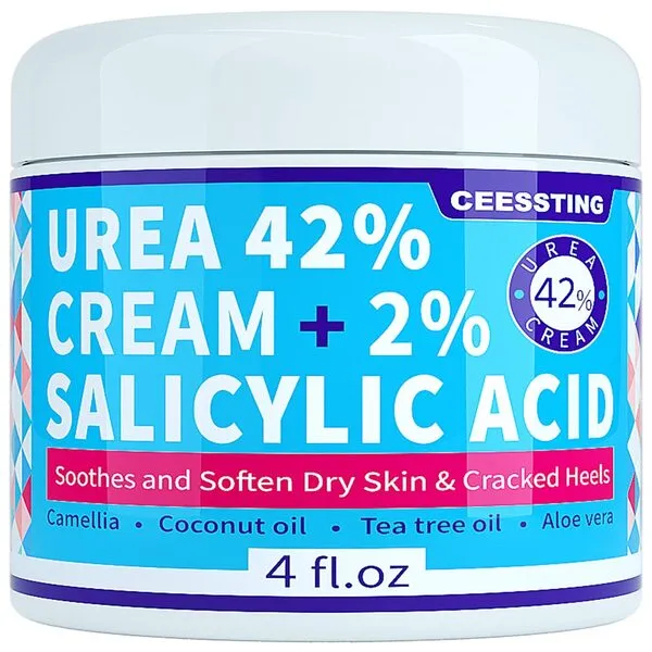 ENVISHA Urea Cream 42 Percent for Feet - 42% Urea Foot Cream with 2% Salicylic Acid & Hyaluronic Acid - For Feet, Hands, Heels, Elbows, Nails & Knees - 4 oz