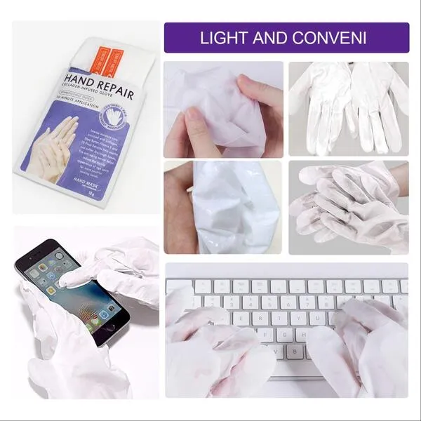 ALIVER Hand Mask Moisturizing Glove - 5 pack, Hand Peel Mask Exfoliating Gloves, Hand Repair Glove for Dry Hands Treatment, Remove Dead Skin, Rough Skin (5 pcs)