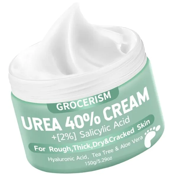 Urea Cream 40 Percent For Feet Plus 2% Salicylic Acid 5.29 oz || Foot Cream and Hand Cream Maximum Strength with Hyaluronic Acid, Tea Tree, and Aloe Vera For Deep Moisturizes, Callus Remover and Soften