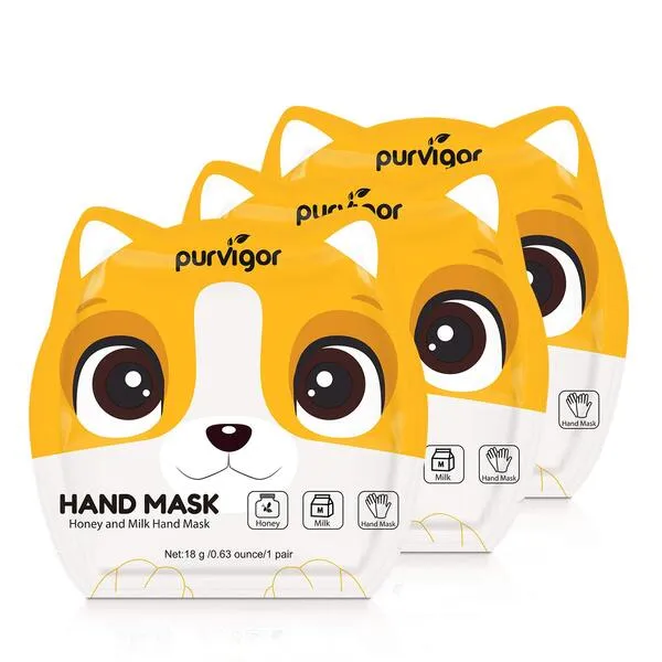 Hand Masks 3 Pack,Hand Mask for Dry Hands,Hand Peel Mask,Infused Essence +Vitamins + Natural Plant Extracts, Suitable For Cracked, Rough Hands,Remove Dead Skin,Hand Moisturizing Gloves(Honey Milk)