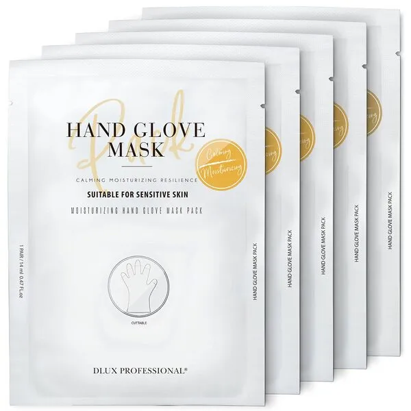 DLUX PROFESSIONAL Hand Masks - Moisturizing Fragrant Hand Mask Gloves, Protein Rich Moisturizing Gloves For Dry Hands, Single Use Hand Masks for Dry Cracked Hands Overnight