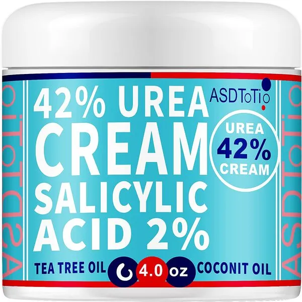 ASDToTio Urea Cream 42% - Premium Urea Foot Cream - With 2% Salicylic Acid, Tea Tree Oil, Shea Butter, Aloe Vera - For Feet, Hands, Heels, Elbows, Knees and More - 4 oz