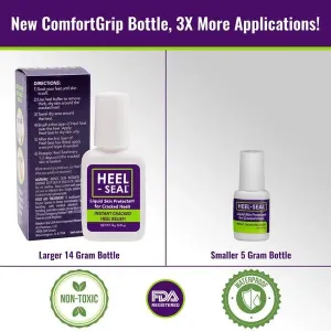 Heel-Seal - New Larger Size, 3X the Applications - The #1 Liquid Skin Protectant for Cracked Heels, Cracked Feet Treatment, Liquid Bandage, Must-Have Foot Care for Cracked Feet, Foot Repair