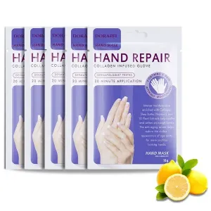 Hand Mask Moisturizing Gloves - 5 pack, Hand Mask for Dry Skin, Spa Hand Mask Gentle Soothe and Anti Aging, Nourish Hand Care for Winter Nourishing Smoothing, Repair Rough Damaged Skin for Women or Man (Lavender)