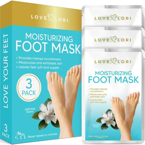 Foot Mask Moisturizing (3pk) – Feet Mask for Dry Cracked Feet & Callus Removal – Foot Masks That Remove Dead Skin – Foot Mask Socks, Foot Moisturizer – Foot Care Stocking Stuffers for Women