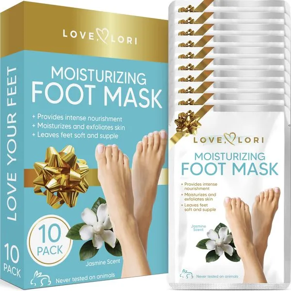 Foot Mask Moisturizing (10pk) – Foot Mask for Callus Removal & Dry Cracked Feet – Foot Masks That Remove Dead Skin – Foot Mask Socks – Self Care Gifts for Her, Foot Care Kit & Spa Gifts for Women