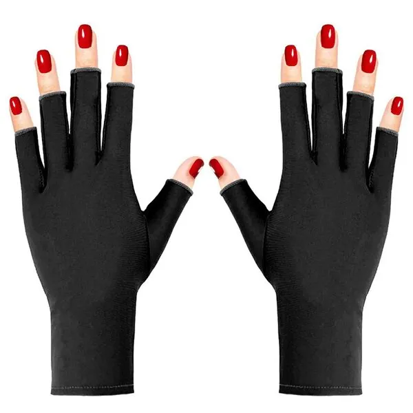 Pimoys Anti UV Gloves for Nail Lamp Light UPF50+ Manicure Gloves UV Protection Gloves Fingerless UV Light Gloves for Gel Nail Lamp Hand UV Protection Gloves