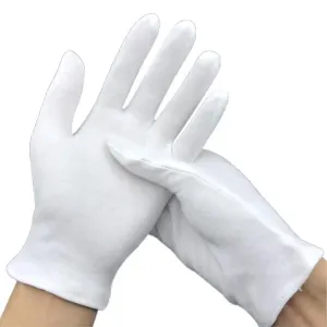 24 Pcs White Cotton Gloves for Dry Hands Moisturizing Gloves Overnight Eczema Gloves Kids Sleep Gloves for Women Cosmetic Jewelry Silver Moisturizing Coin Inspection Gloves