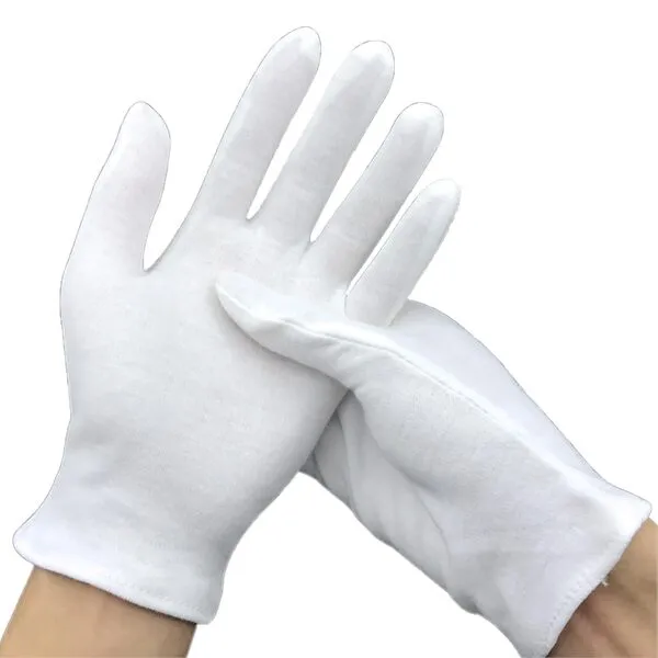 24 Pcs White Cotton Gloves for Dry Hands Moisturizing Gloves Overnight Eczema Gloves Kids Sleep Gloves for Women Cosmetic Jewelry Silver Moisturizing Coin Inspection Gloves