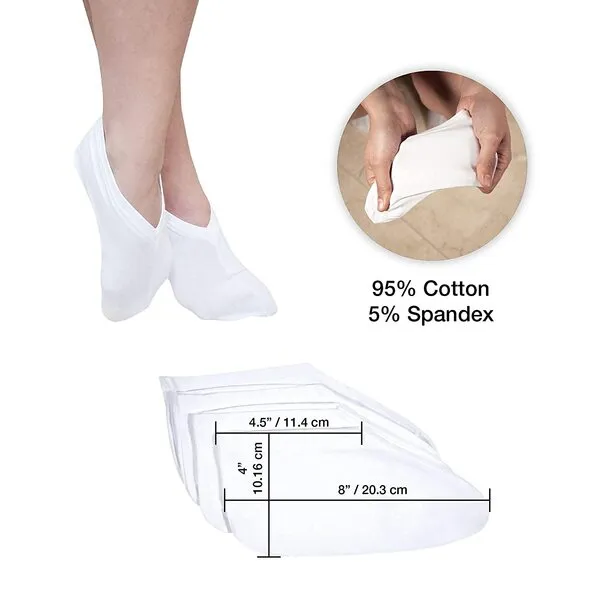 Dry Feet Healing Socks for Men and Women 4 Pair Lotion Moisturizing Socks Spa Overnight Absorbing for Dry Cracked Feet