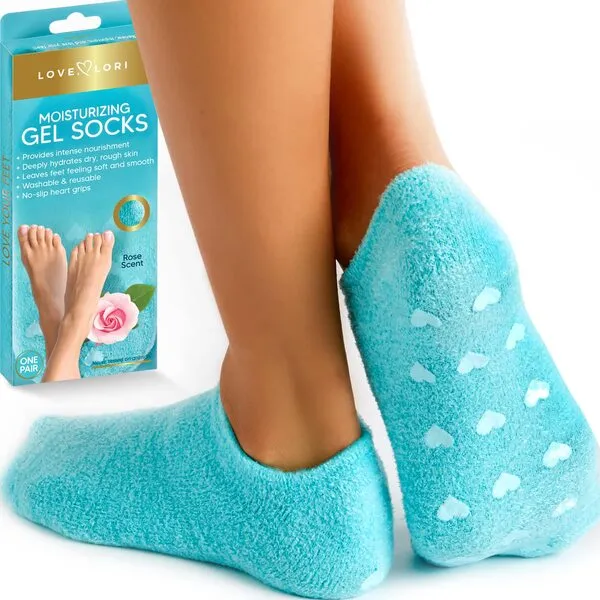 Moisturizing Socks & Gel Socks for Dry Cracked Feet - Foot Care Heel Socks for Dry Cracked Feet - Cracked Heel Repair Treatment – Healthy Feet – Stocking Stuffers for Women (Fits up to Women Size 8.5)