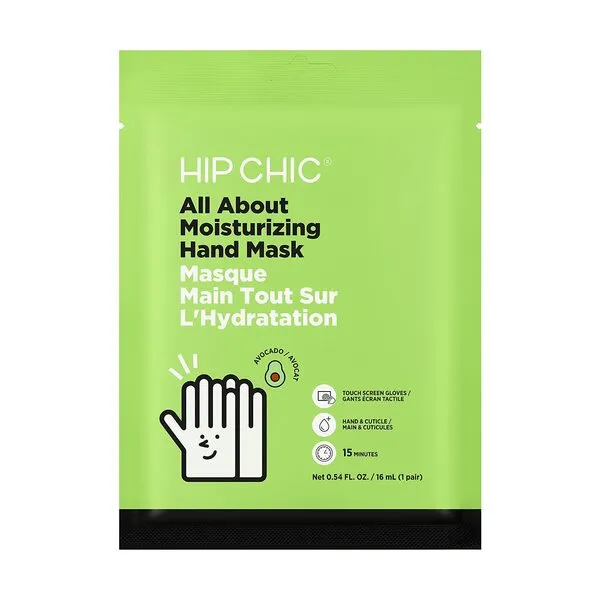 HIP CHIC ® ALL ABOUT MOISTURIZING HAND MASK 1 EA - Touchscreen friendly intensive hydrating spa treatment mask for Hands gloves