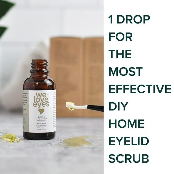 We Love Eyes - All Natural Tea Tree Eyelid Cleansing Oil + Eyelid Margin Scrub Brush Kit - For Eyelid Scrubs - Wash away Bacteria, Demodex, Debris…