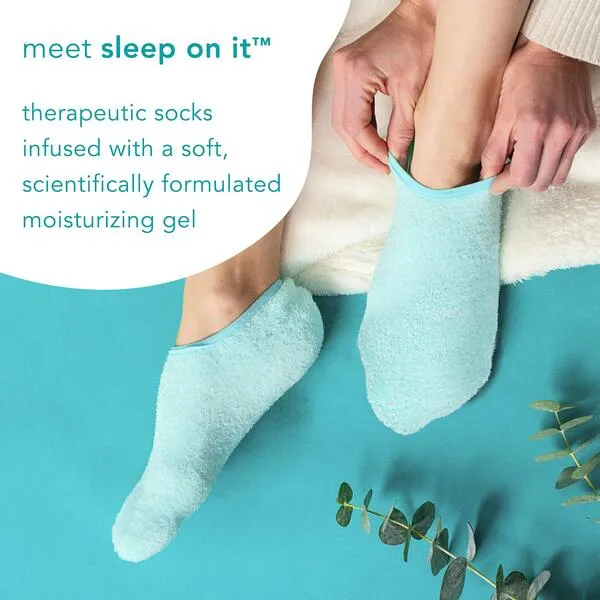 Barefoot Scientist Sleep On It Overnight Moisturizing Gel Socks, Low Profile Ankle Socks, Nourish Your Feet (Grey, L)