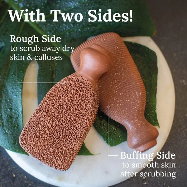 2-Sided Foot Scrubber & Revitalizing Foot Soak Crystals Bundle