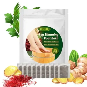 Lymphatic Drainage Ginger Foot Soak, Leg Slimming Foot Bath, Natural Mugwort Herb Foot Soak Detox Foot Care Foot Bath Bag Spa Relax Massage for Women Men (1PACK-20pcs)