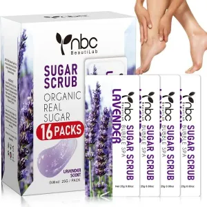 Foot Scrub For Pedicure,Foot Exfoliating Scrub Suagr Scrub Pedicure Gel For Feet,Pedicure Foot Spa Supplies For Dry Feet, Make Baby Soft Feet 16 Packs A Box, Lavender