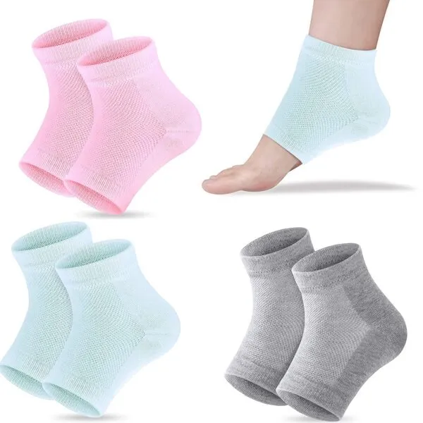 Moisturizing Gel Heel Socks Open Toe Socks for Women Dry Hard Cracked Heels (3P)