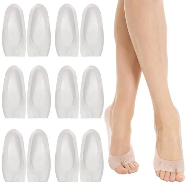 Tbestmax 12 Pcs Silicone Gel Socks for Dry Cracked Feet Heels Women - Day & Night Socks - W4-10 | M5-8