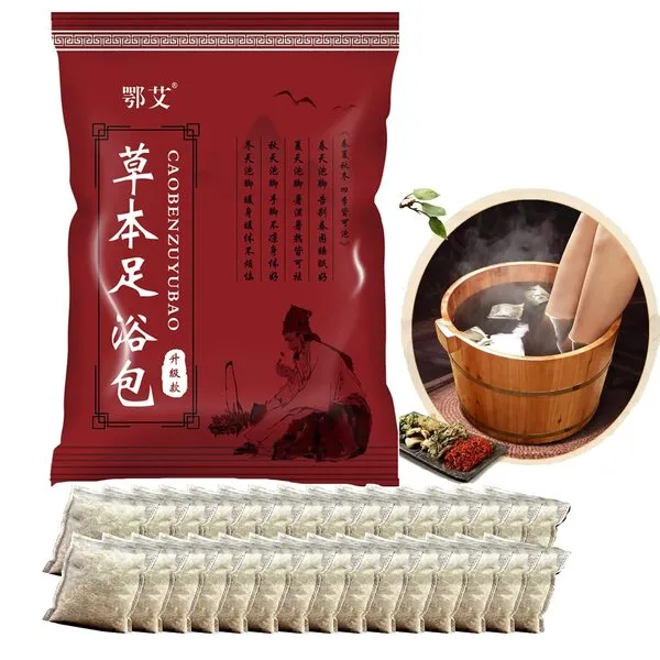 30 PCS Body Herbal Detox Foot Soak，Lymphatic Drainage Ginger Foot Soak，Foot Detox Soak to Remove Toxins，Traditional Chinese Medicine Footbath Foot Herb Soak，Daily Rebody Pedicure Kit Foot Soak Set泡脚药包