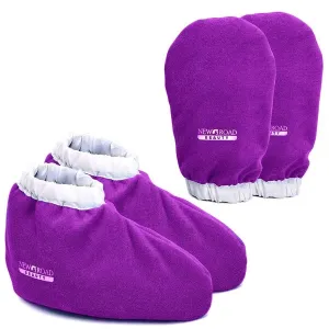 New Road Beauty - Paraffin Wax Mitts for Hand and Foot, Thick Heat Therapy Insulated Terry Cloth for Paraffin Treatments, Use For Pedicure Foot Spa - Purple