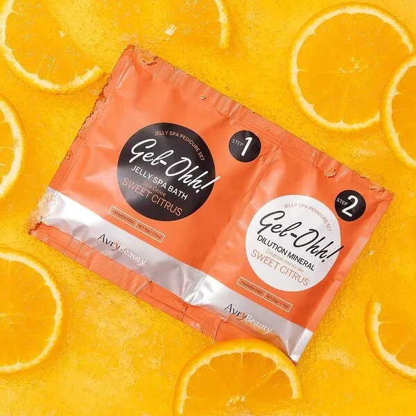 AVRYBEAUTY Gel-Ohh Jelly Spa Bath 3 pack, Citrus Fresh, Citrus Scented, Vitamin C, Jelly Pedicure, Salon Services, Pedicure, Salon Pedi, Relaxation, Heat & Aroma Therapy, Foot Care