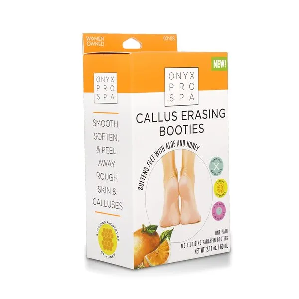 Onyx Pro Spa Callus Erasing Booties, One Pair, Men or Women