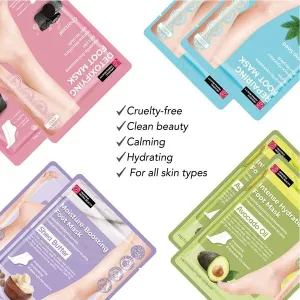 Innerest Original Derma Beauty Foot Mask 6 Pairs Detoxifying Charcoal Foot Masks Body Exfoliator Moisturizing Foot Mask Callus Remover Foot Bath Pedicure Supplies for Beauty & Personal Care