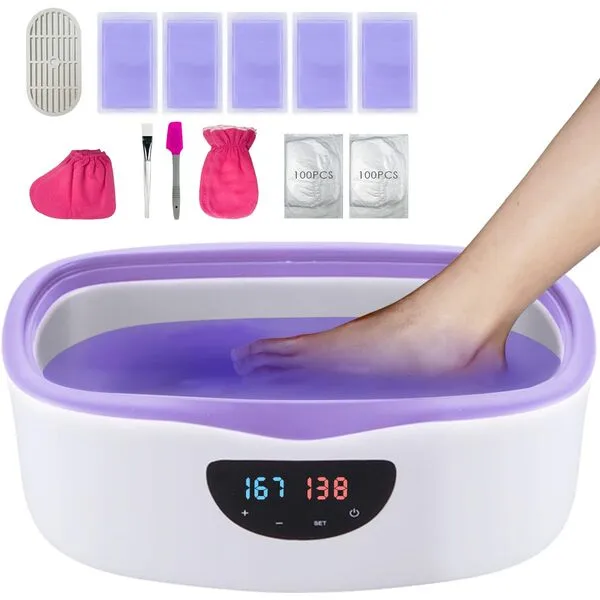 KmaxShip Paraffin Wax Machine for Hand and Feet - Large Capacity 5000ml Paraffin Wax Bath Warmer with 3.85 lb Refills, Moisturizing Kit Paraffin Hand Wax Machine for Arthritis - 213pcs Set