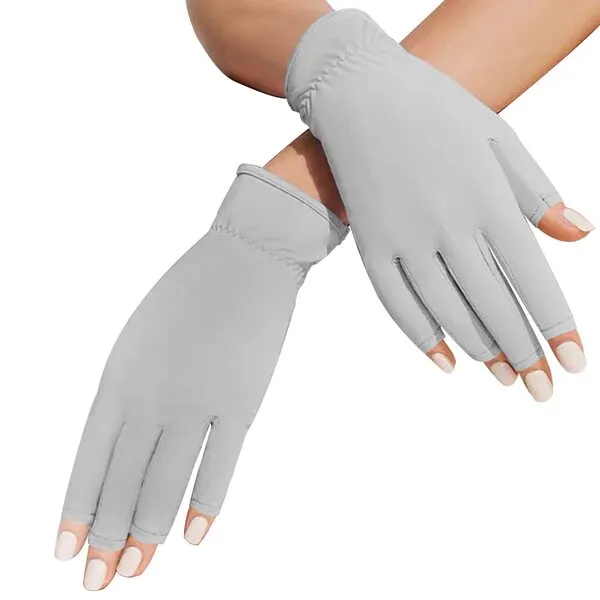 SayWow Fingerless Gloves Women Without Half Fingers Sun UV Protection UPF 50+ for Driving Gel Nails Manicure