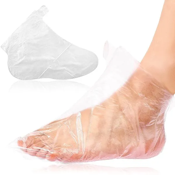 Paraffin Bath Liners for Foot, 100PCS Plastic Foot Covers Paraffin Bath Socks Liners Hot Wax Therapy Booties Covers for Feet Thermal Foot Liners Foot Protectors Wax Therapy Foot Bags