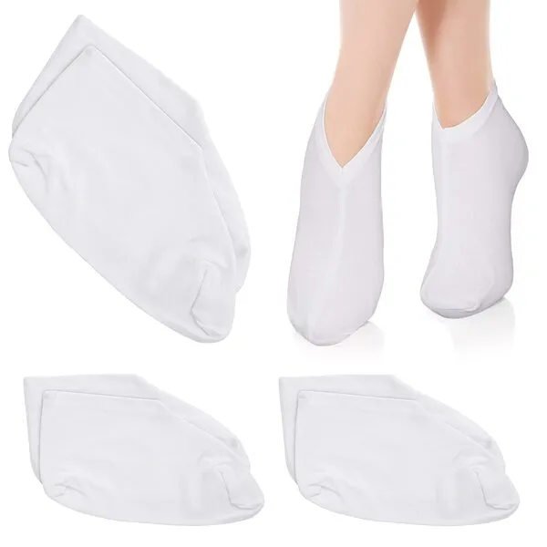 WLLHYF 3 Pairs Moisturizing Socks Overnight Spa Socks for Dry Feet, Moisture Enhancing for Women Ladies, Lotion Overnight Absorbing Sock