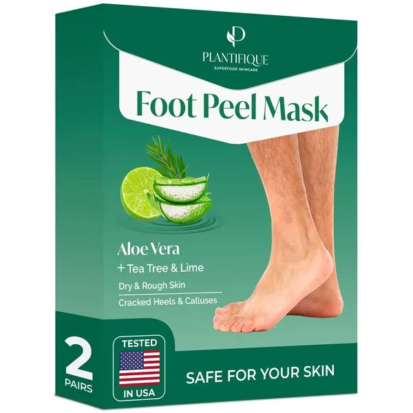 Foot Peel Mask Foot for Men - Mask Dermatologically Tested - Repairs Heels & Removes Dry Dead Skin for Baby Soft Feet - Exfoliating Foot Peel Mask for Dry Cracked Feet